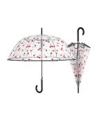 Parapluie cloche transparent - Système d'ouverture automatique - Cerises multicolore