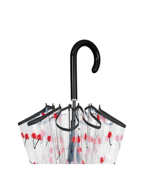 Parapluie cloche transparent - Système d'ouverture automatique - Cerises multicolore