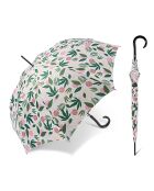 Grand parapluie automatique - Avec poignée courbée en bois - Blanc Tropical multicolore