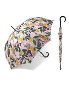 Grand parapluie automatique - Avec poignée courbée en bois - Macadamia tropicale multicolore