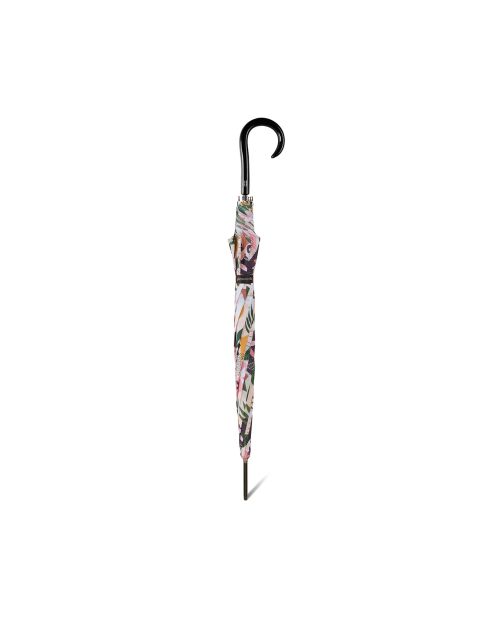 Grand parapluie automatique - Avec poignée courbée en bois - Macadamia tropicale multicolore