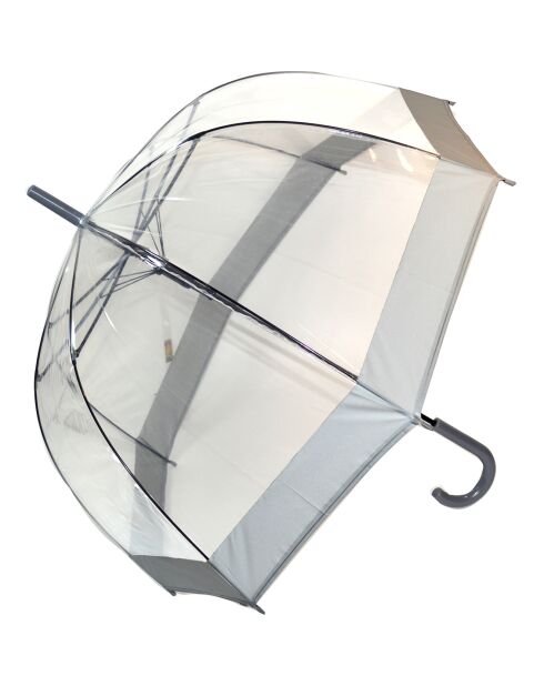 Parapluie transparent cloche - Système d'ouverture automatique - Bordure grise transparent