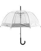 Parapluie transparent cloche - Système d'ouverture automatique - Bordure grise transparent