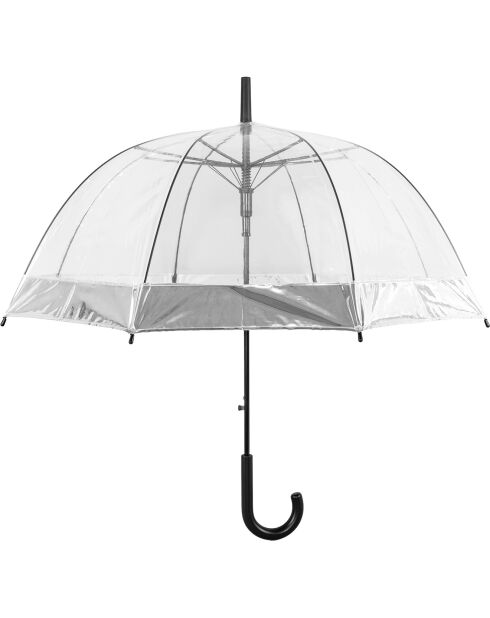 Parapluie transparent cloche - Système d'ouverture automatique - Bordure grise transparent