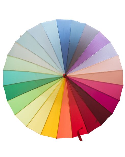 Parapluie long - 24 baleines - Pagode Arc-en-ciel multicolore