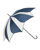 Parapluie long automatique - Toile tournesol bleu marine/crème