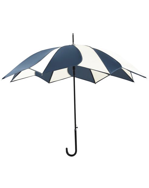 Parapluie long automatique - Toile tournesol bleu marine/crème