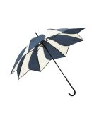 Parapluie long automatique - Toile tournesol bleu marine/crème
