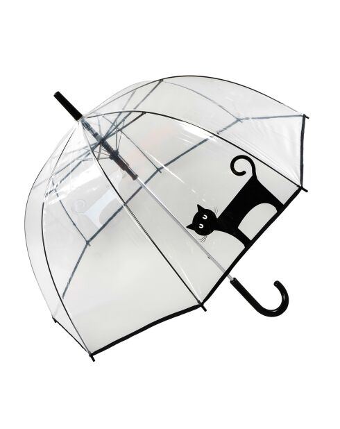 Parapluie cloche transparent automatique - Chat noir transparent/noir