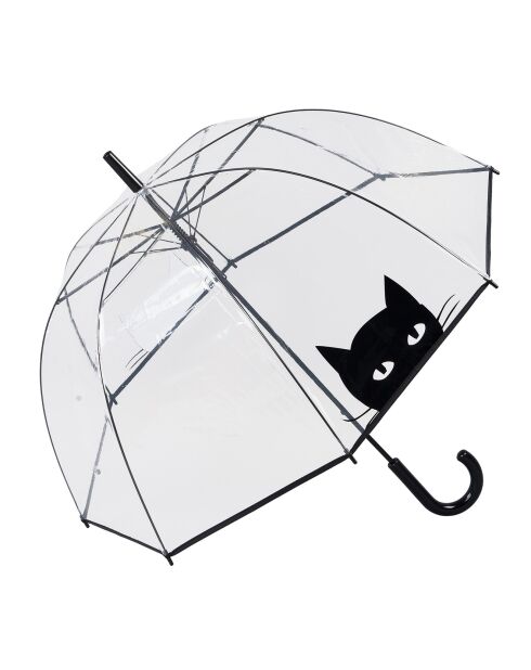 Parapluie cloche transparent automatique - Chat transparent/noir