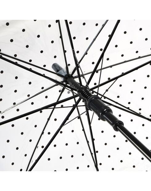 Parapluie transparent cloche - Système d'ouverture automatique - Pois transparent