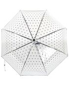 Parapluie transparent cloche - Système d'ouverture automatique - Pois transparent
