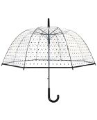 Parapluie transparent cloche - Système d'ouverture automatique - Pois transparent