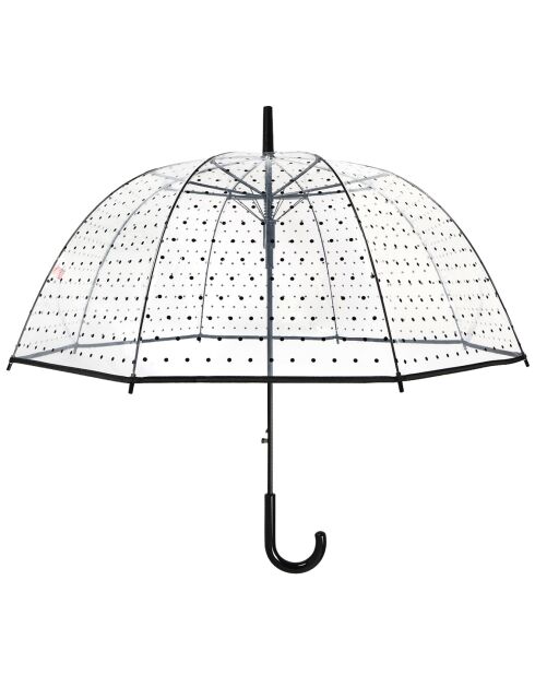Parapluie transparent cloche - Système d'ouverture automatique - Pois transparent