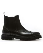 Bottines Chelsea à bout fleuri noires
