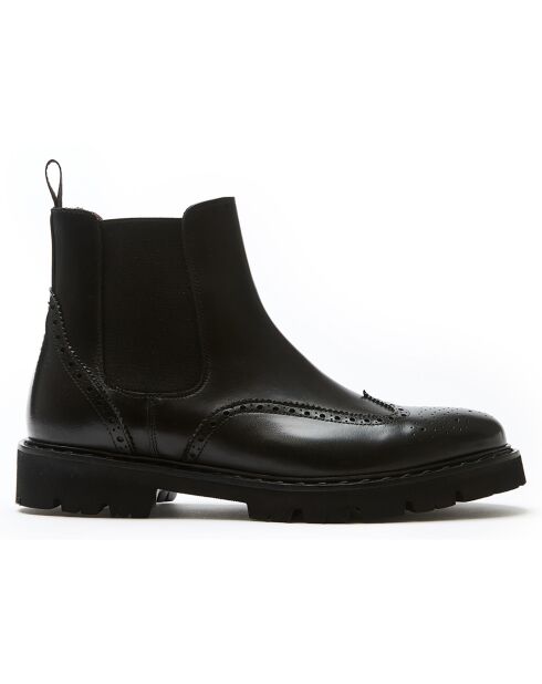 Bottines Chelsea à bout fleuri noires