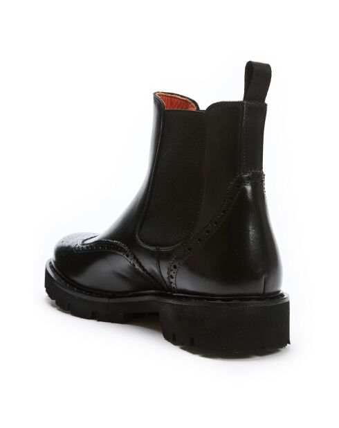 Bottines Chelsea à bout fleuri noires