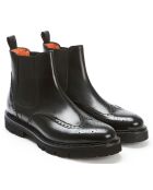 Bottines Chelsea à bout fleuri noires