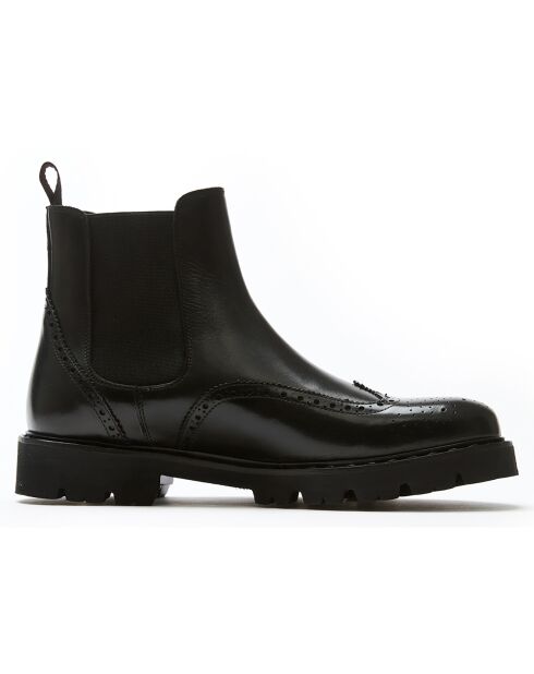 Bottines Chelsea à bout fleuri noires