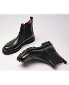 Bottines Chelsea à bout fleuri noires