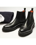 Bottines Chelsea à bout fleuri noires