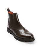 Bottines Chelsea à bout fleuri marron foncé