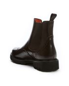 Bottines Chelsea à bout fleuri marron foncé