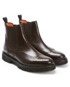 Bottines Chelsea à bout fleuri marron foncé