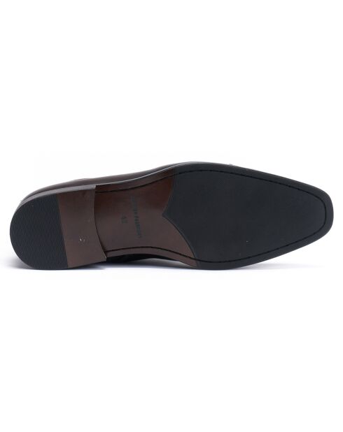 Bottines derby à bout droit marron foncé