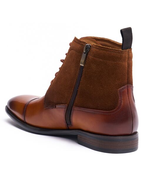 Bottines derby à bout droit marron clair