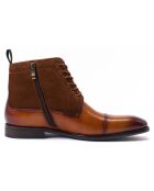 Bottines derby à bout droit marron clair