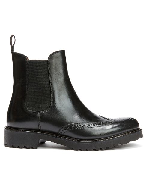 Bottines Chelsea à bout fleuri noires