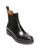 Bottines Chelsea à bout fleuri noires