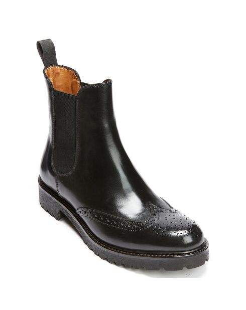 Bottines Chelsea à bout fleuri noires