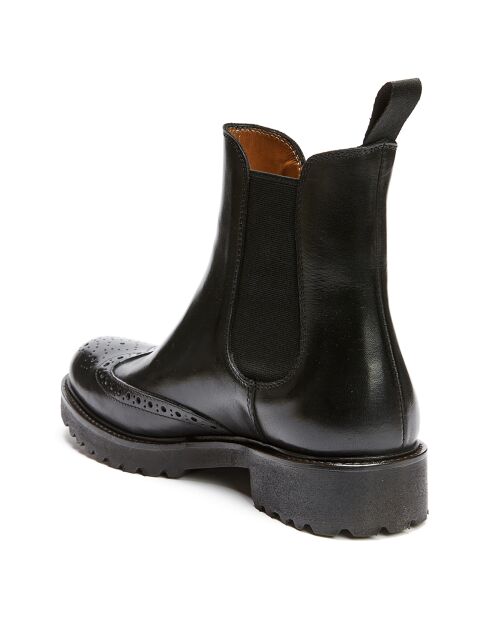 Bottines Chelsea à bout fleuri noires