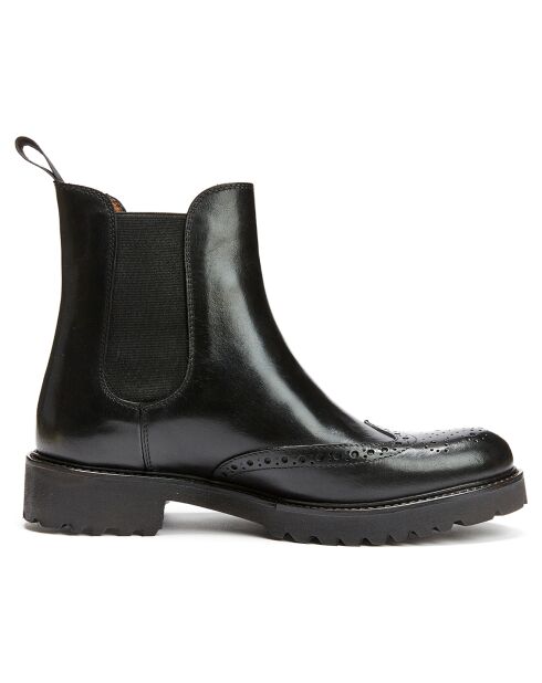 Bottines Chelsea à bout fleuri noires