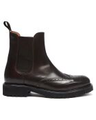 Bottines Chelsea à bout fleuri marron foncé