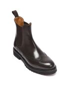 Bottines Chelsea à bout fleuri marron foncé