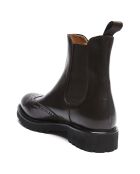 Bottines Chelsea à bout fleuri marron foncé
