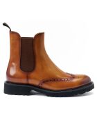 Bottines Chelsea à bout fleuri marron clair