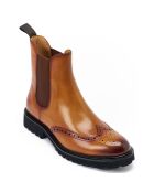 Bottines Chelsea à bout fleuri marron clair