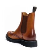 Bottines Chelsea à bout fleuri marron clair