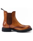 Bottines Chelsea à bout fleuri marron clair