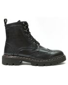 Bottes derby à bout fleuri noires