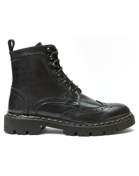 Bottes derby à bout fleuri noires