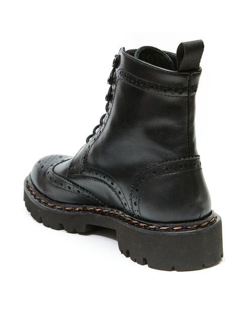 Bottes derby à bout fleuri noires