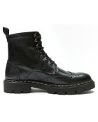 Bottes derby à bout fleuri noires