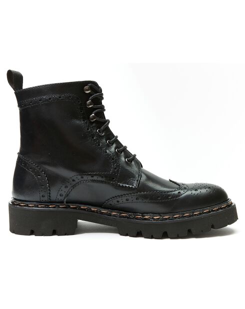 Bottes derby à bout fleuri noires