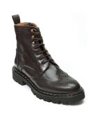 Bottes derby à bout fleuri marron foncé
