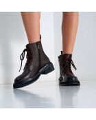 Bottes derby à lacets marron foncé